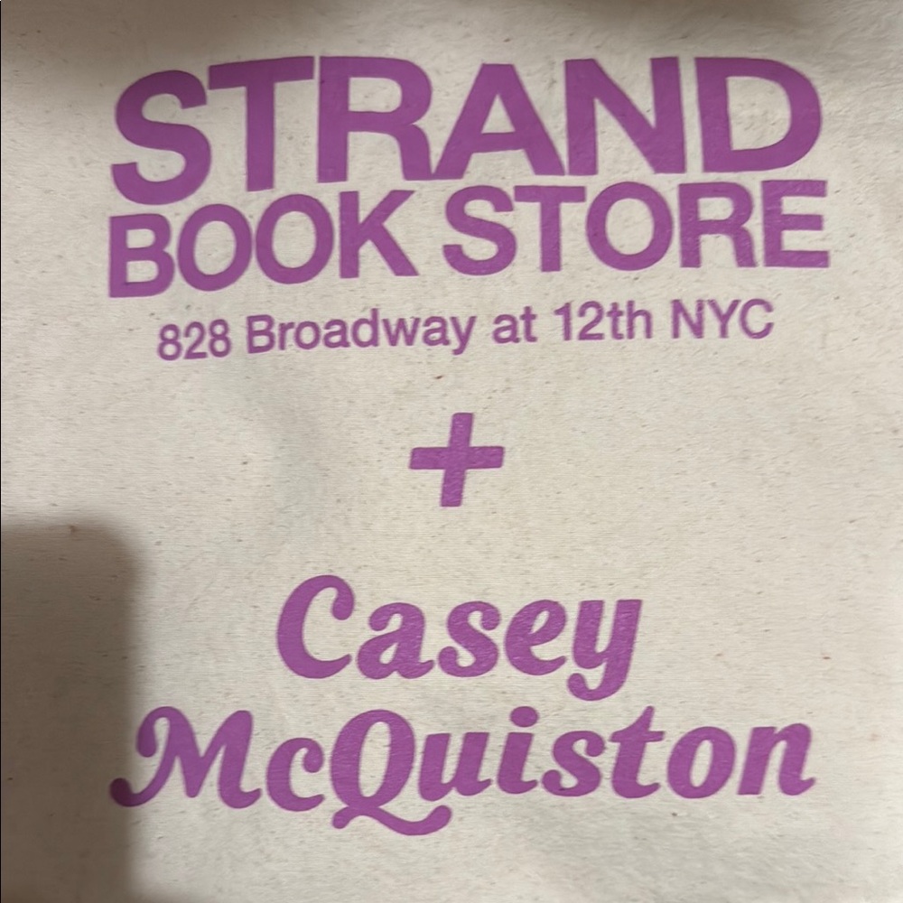 Strand Book Store c Baggu Casey McQuiston collab tote